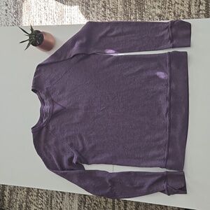 Lululemon Sweater Womens Purple Open Your Heart Long Sleeve Reversible Pullover